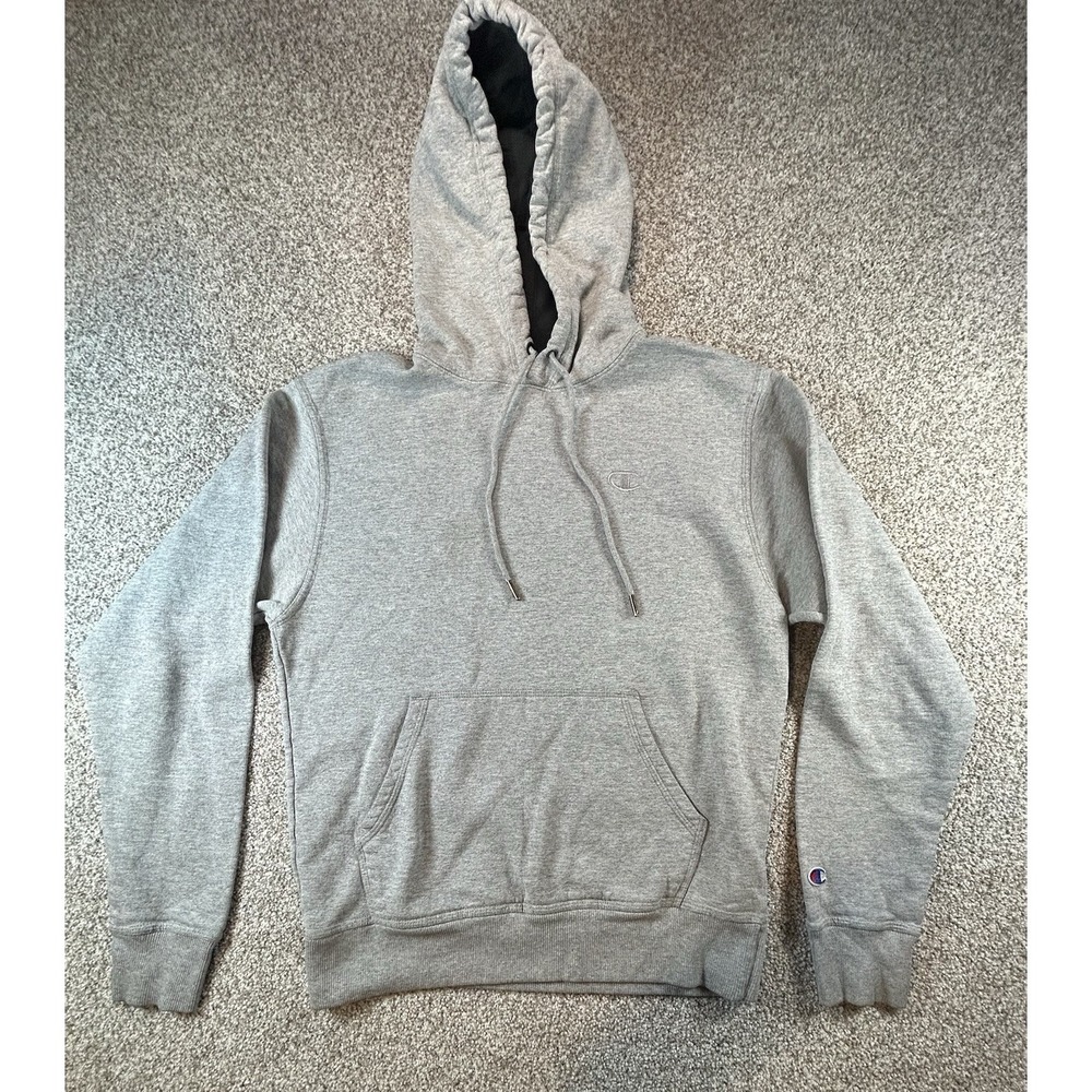 Champion Hoodie Mens Small Gray Fleece Authentic Athleticwear Pullover Adult